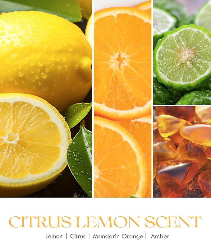 AOOVOO Citrus Lemon Odor Eliminating Candle - 22oz Soy Candles - Image 5