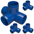 1” 4-Way Tee Furniture Grade PVC Fitting in Blue, Made in USA, UV-Resistant by FORMUFIT