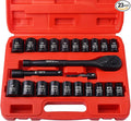 1/2" Drive Impact Socket Set, 23 Piece Metric and SAE Tool Set by EGOFIX