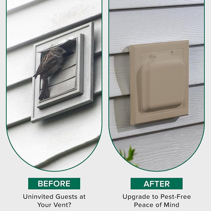 NO-PEST VENT Dual Door Dryer Vent Cover 4 Inch Outdoor, Made in USA, Highest - Image 3