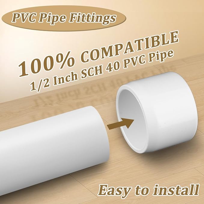 20-Pack 1/2" End Cap PVC Fittings, Furniture Grade Pipe Fittings End Cap - Image 3