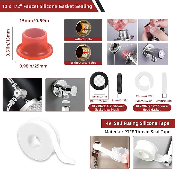 GPANDAG 40PCS Plumbing Tool and Faucet Wrench Set, Universal Sink Wrench | - Image 9