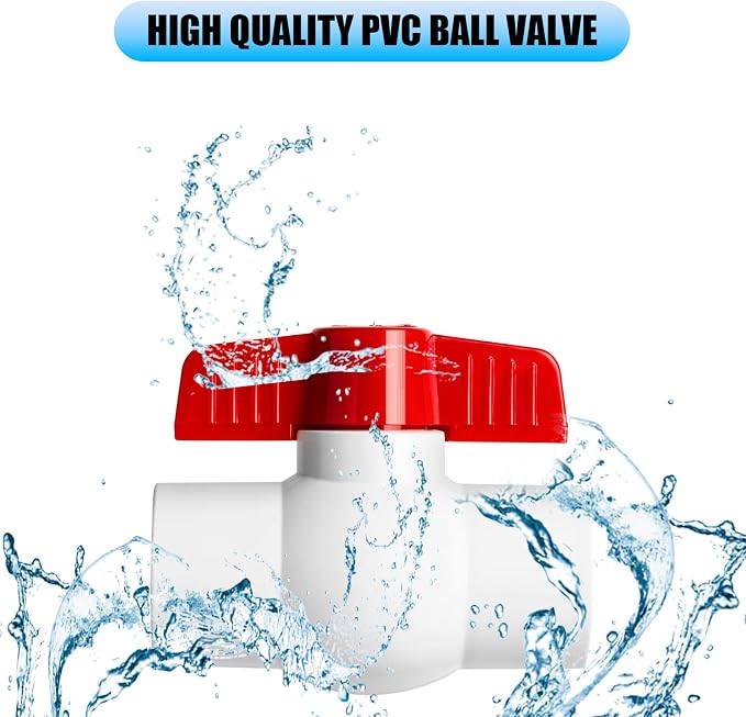 6PCS 1" PVC Ball Valve, Shut-Off Ball Valves Socket - Image 4