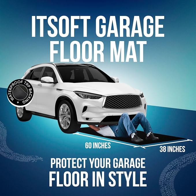 ITSOFT Garage Floor Mat for Under Car 5x3 Feet, Oil Spill Mat & Mechanic Pad - Image 2