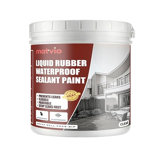 Crystal Clear Waterproof Sealant, 1 Quart | Transparent Liquid Rubber Coating | by matvio