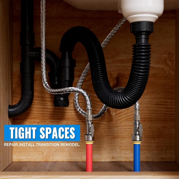 Straight Stop Valve, Water Shut Off Valve 1/2" x 3/8" Comp, Toilet Water Shutoff - Image 3