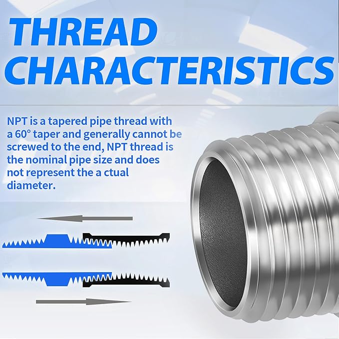 ChillWaves 304 Stainless Steel Cast Pipe Fitting, Union，3/4" NPT Male x 3/4" - Image 7