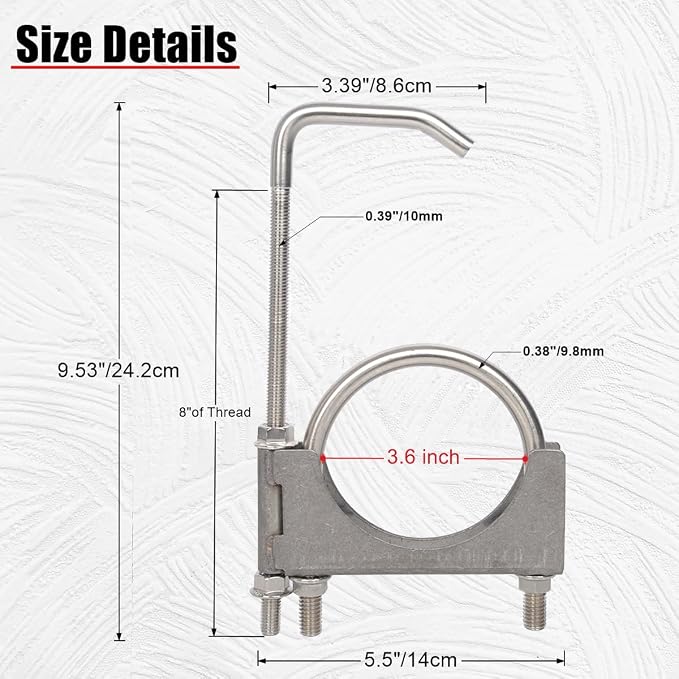 Stainless Steel 3.5" 3-1/2 Inch Exhaust Clamp - Image 2