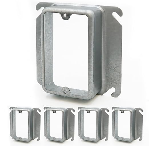 Airmont Products 1-1/4" Raised Mud Rings, Square Device Cover, 1-Gang Outlet by AirmontProducts