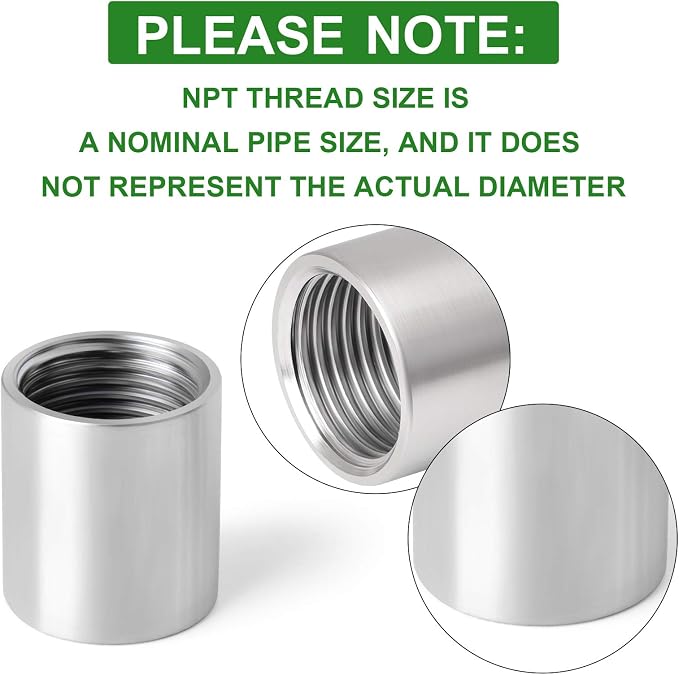 10PCS 304 Stainless Steel Cast Pipe Fitting, 1/4" x 1/4" NPT Female Threaded - Image 3
