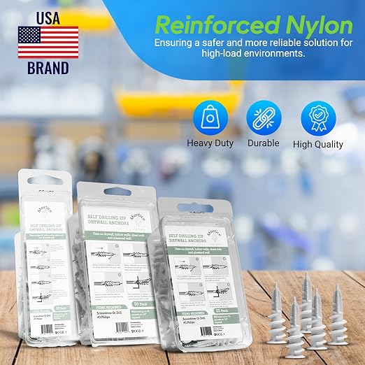 Reinforced Nylon 66 Drywall Repair Anchors - 90lb - Image 8