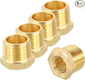5 Pack Male to FeMale Adapters, 1/2" MNPT x 1/4" FNPT Threaded Brass Hex by Rebower