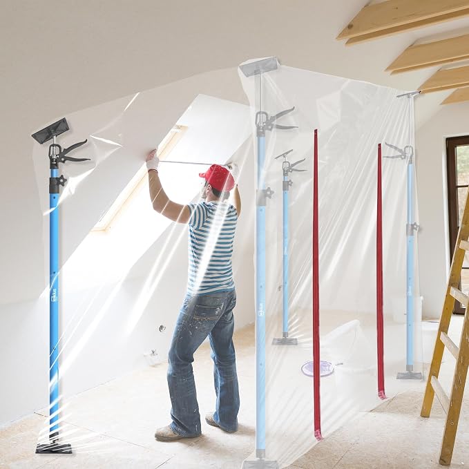 4PK Dust Barrier Poles, Steel Cabinet Jacks - Image 3