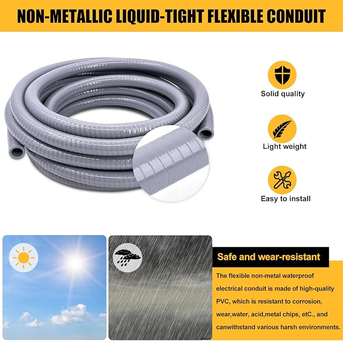 3/4 inch 150 Foot Liquid-Tight Conduit and Connector Kit, Flexible Non Metallic - Image 3