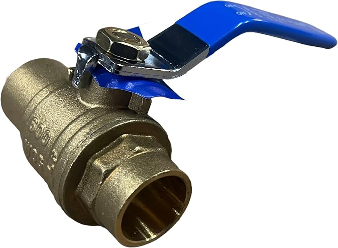 2" Sweat Solder C X C Ball Valve Full Port Water Stop Shut Off, Heavy Duty by EZ-FLUIDPlumbingProducts