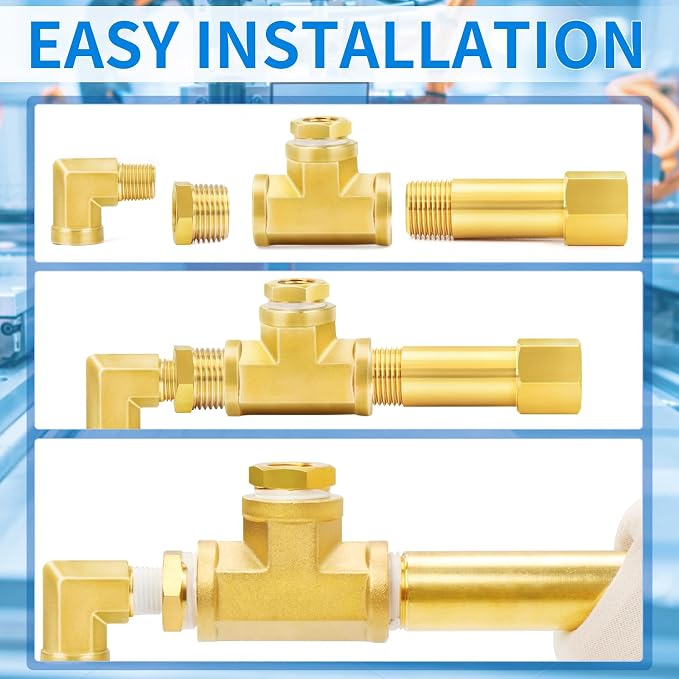 ChillWaves Brass Pipe Fitting, Long Nipple Pipe 1/8" NPT Male x 1/8" NPT Female - Image 7