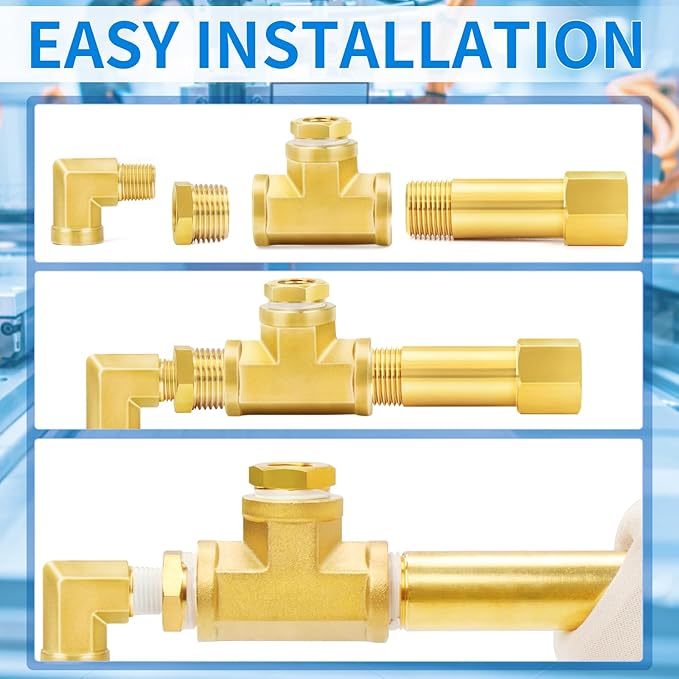 ChillWaves Brass Pipe Fitting, Long Nipple Pipe 1/2" NPT Male x 1/2" NPT Female - Image 7
