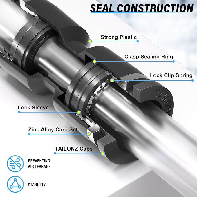 TAILONZ PNEUMATIC Male Elbow 1/2 Inch Tube OD x 3/8 Inch NPT Thread 90 Push to - Image 4