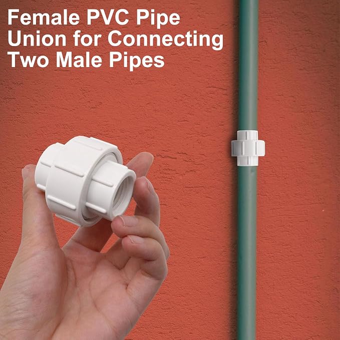 1/2 inch PVC Pipe Union Fittings, PVC Connectors Female Thread Coupling - Image 6