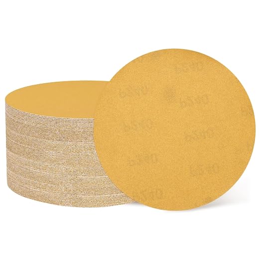 HARFINGTON 100 Pcs 5 Inch Sanding Discs 240 Grit Yellow Aluminum Oxide | Hook by HARFINGTON