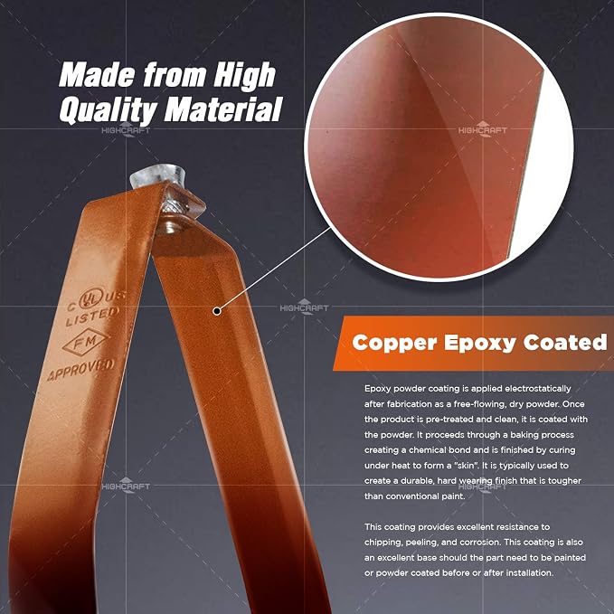 Highcraft ITS-FD212 Swivel Loop Pipe Hanger, Copper Epoxy Coated Steel - Image 6