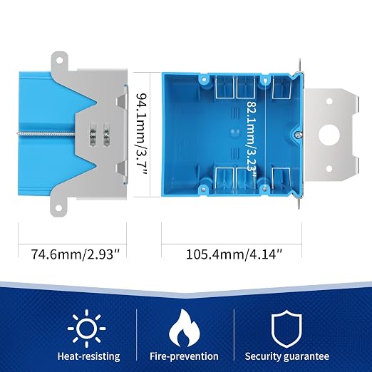 2 Gang Adjustable Plastic Outlet Box, 34 cu. in., 12 Pack | Non-metallic blue - Image 2