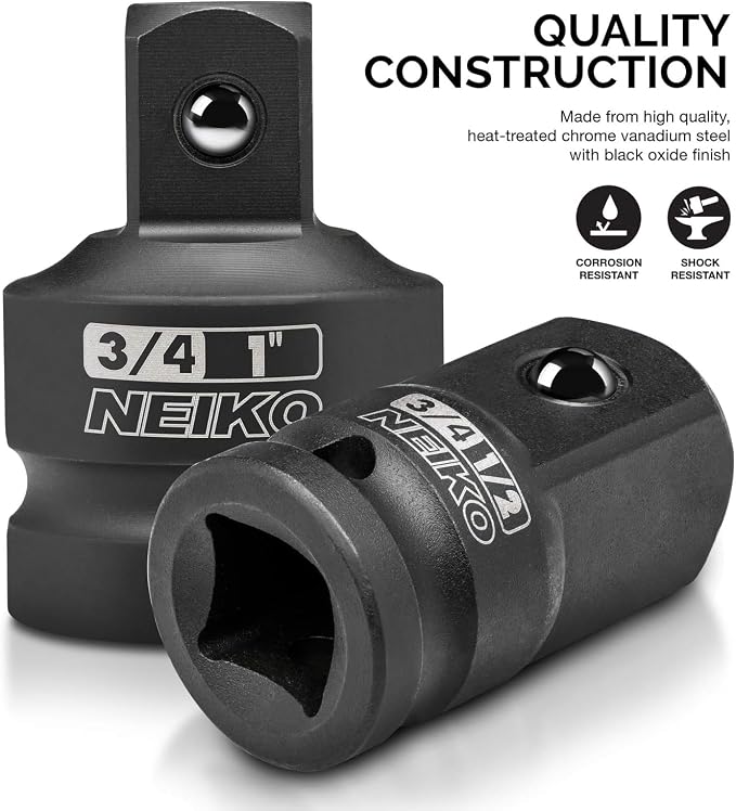 NEIKO 30223A 8 PC Impact Socket Adapter Set, Standard SAE Size, Cr-V Steel - Image 2