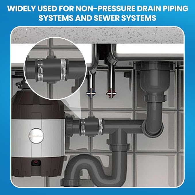 2 Pcs 1-1/4 IN Flexible PVC Pipe Coupling - Image 7