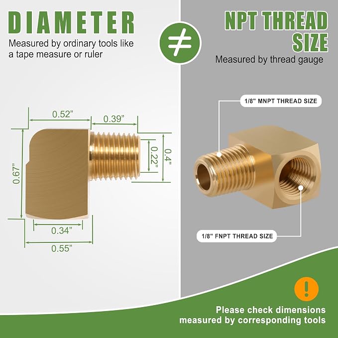 4Pcs Brass Pipe 90 Degree Barstock Street elbow, 1/8" x 1/8" | 1/8 Inch NPT - Image 2