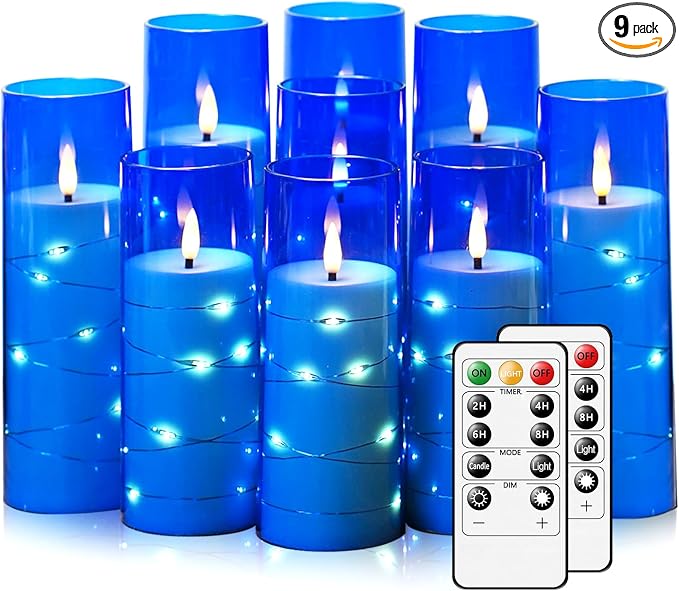 Nimiko Flickering Flameless LED Candles, Battery Operated Candles 9 Pcs by Nimiko