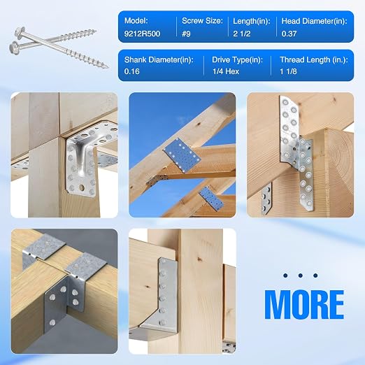Mech.Galv.#9 x 2-1/2" Joist Hanger Screws-200 Qty, 9212R200 Hurricane Screws | - Image 6