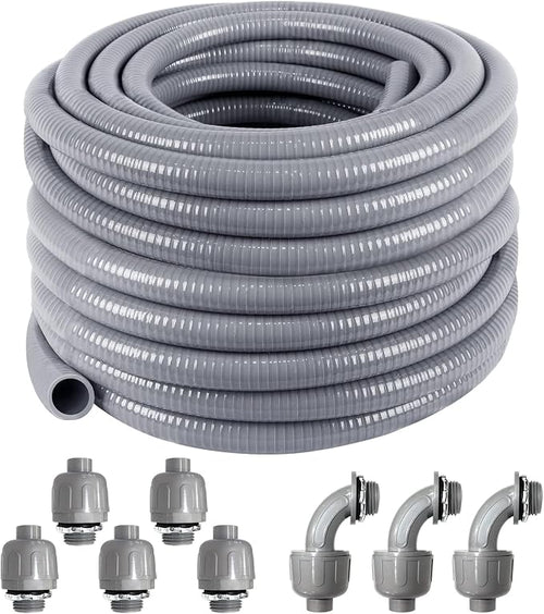 1 inch 100 Ft Electrical Conduit Kit, Liquid-Tight Conduit and Connector | Flex by ANSGERY