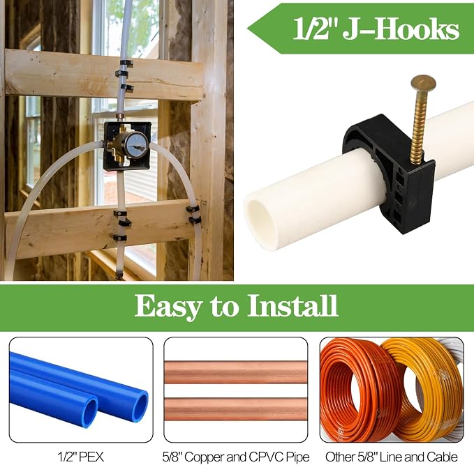 50 Pack 1/2" Half Clamps J-Hook - Image 2