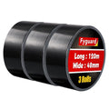 3Pack Black Duct Tape 2IN x 132Yd Total Heavy Duty Waterproof Tape | 8.27Mil by Fyguard