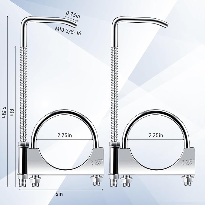 2 Pcs 2.25 Inch Universal Exhaust Clamp - Image 2