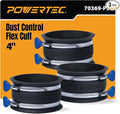 POWERTEC 70369-P3 4 Inch Dust Control Flex Cuff by POWERTEC
