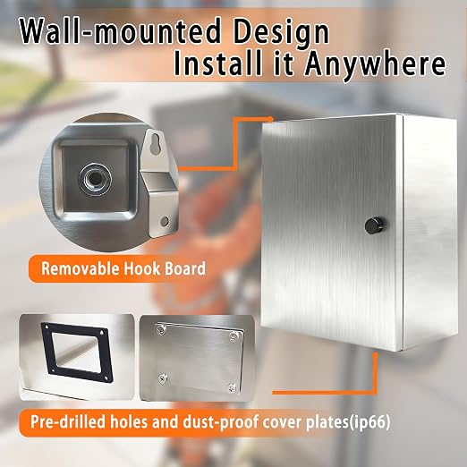 NBCYUNER Stainless Steel Electrical Enclosure 12x12x8 Inch NEMA 4X Enclosure - Image 5