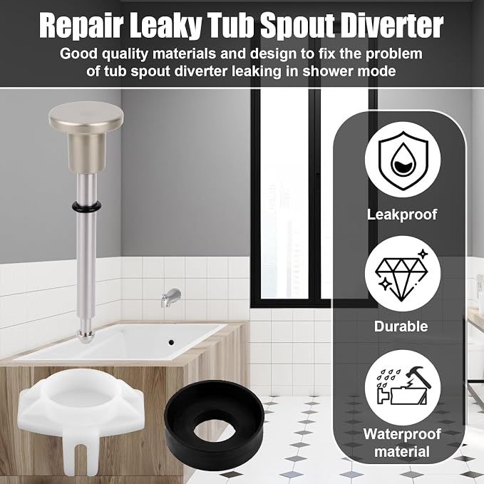 Tub Spout Diverter Repair Kit, Including Diverter Valve Stem and Seal | Durable - Image 7