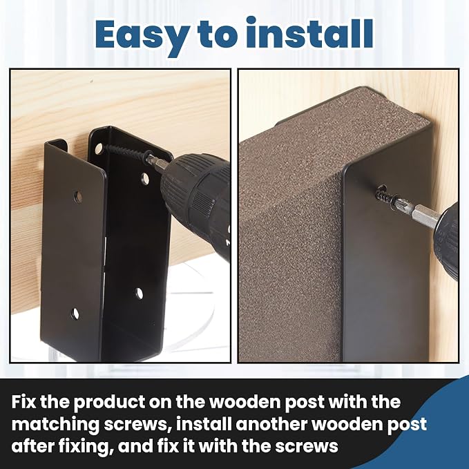Blulu 6 Pcs 2 x 6 Inches Concealed Joist Hangers, Q235B Steel Joist Bracket - Image 3