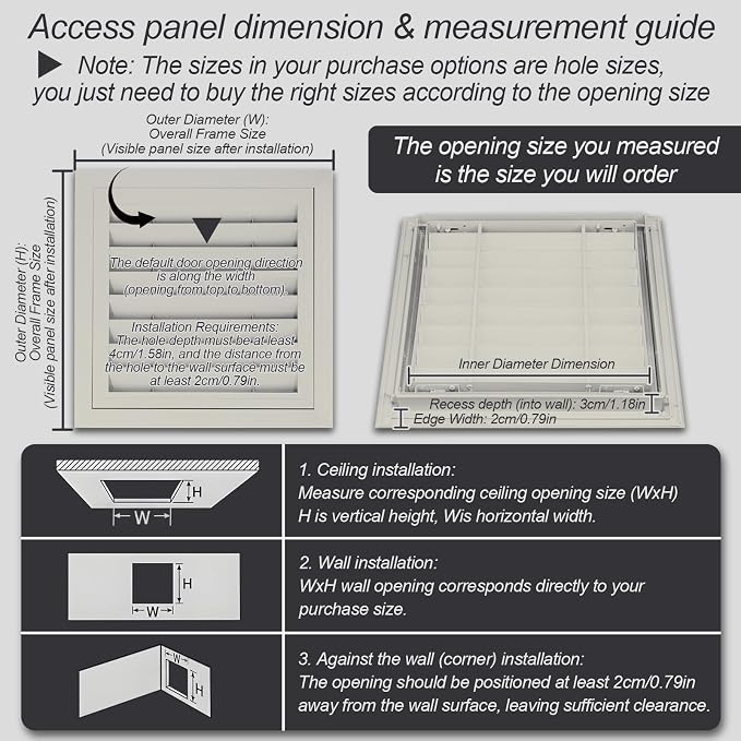 Dark Khaki Air Return Grille, Aluminum Access Panel - Image 2