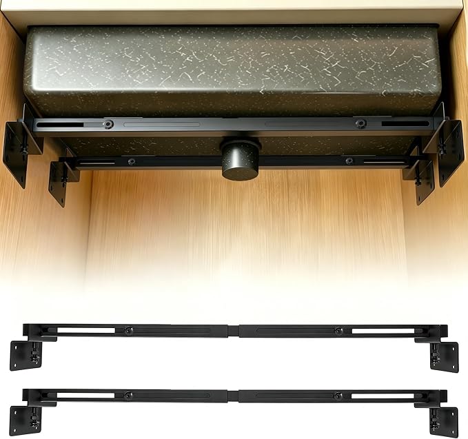 Heavy-Duty Undermount Sink Brackets Kit, Adjustable Carbon Steel Supports by Unknown
