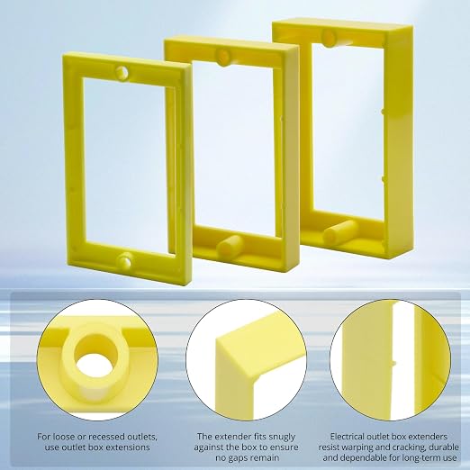 HXH Single Gang Receptacle Outlet Box Extender, 1/2 Inch, 10 Pack | - Image 5