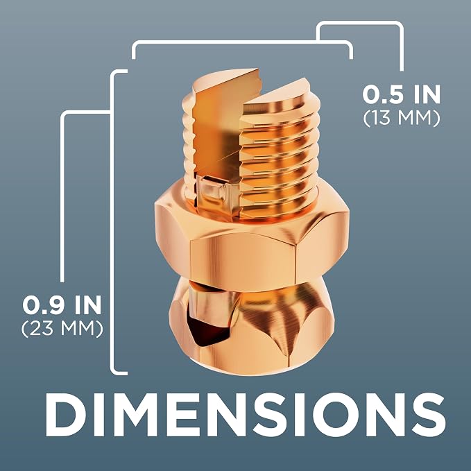 THE CIMPLE CO 1 Pack, Size #8 Copper Split-Bolt Connector 8 AWG - Image 6