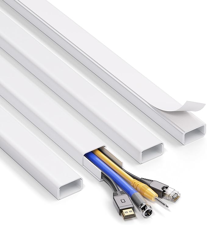 ZhiYo 66" Cord Covers for Wires on Wall, 1.2" W x 0.7" H | Fits 3-4 Cords by ZhiYo