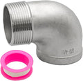 90 Degree Street Elbow, 1-1/2" NPT Male x 1-1/2" NPT Female, 304 Stainless by AUXBC