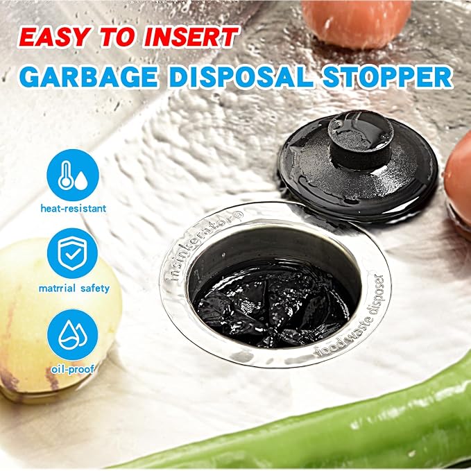 RQYEKDO 3-1/2" Kitchen Garbage Disposal Stopper Universal Drain Plug - Image 2
