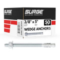 3/8" x 5" Zinc-Plated Wedge Anchors by SurgeBuildingProducts