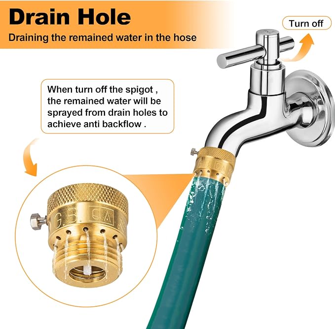4-Pack Brass Vacuum Breaker Set 3/4" Anti-Siphon Hose Bib Valve - Image 3