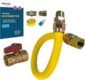 1" OD x 24" x 3/4"MIP x 3/4"FIP Universal Flexible Gas Connector Kit by PROCURU