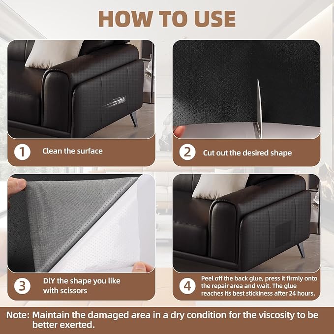 Shagoom Leather Repair Kits, Large Vinyl Repair Patch - Image 5